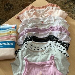 Carter's Baby Onesie Bundle in Pink, Lavender, Black & White